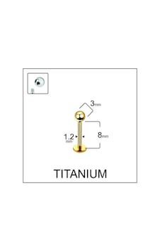 Yüksek Kalite G23 Titanium Top Titanyum Dudak Helix Kıkırdak Tragus Piercingi Altın