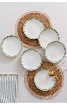6'lı Dubai Çukur Yemek Tabağı Seti 20cm - Sade Ve Modern Tasarım Porselen Tabaklar Ekru 6'lı Dubai Çukur Yemek Tabağı Seti 20cm - Sade Ve Modern Tasarım Porselen Tabaklar Ekru