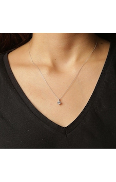 Beyaz Altın Tektaş Zincir Kolye 87194288 Beyaz Altın Tektaş Zincir Kolye 87194288