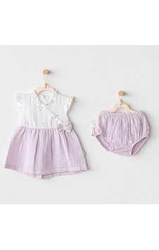 AndyWawa Kız Bebek Elbise Takim Dress Underpant Set Magical Butterfly Muslin Ac25574 Lila AndyWawa Kız Bebek Elbise Takim Dress Underpant Set Magical Butterfly Muslin Ac25574 Lila