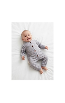 Gülerçocuk Soft Kumaş Desenli Pamuklu Bebek Tulumu - Düğme Detaylı Antialerjik Bebek Pijaması Gri Gülerçocuk Soft Kumaş Desenli Pamuklu Bebek Tulumu - Düğme Detaylı Antialerjik Bebek Pijaması Gri