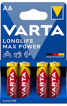 Varta Longlife Max Power AA Alkalin Kalem Pil, LR6, 1,5V, 4'lü Paket