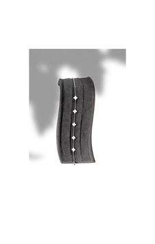 T-blk-09 Gümüş Renk İçi Beyaz Yonca Bileklik Gümüş