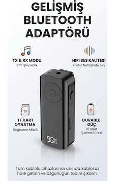 Bluetooth Adaptör 2in1 Alıcı Verici Bluetooth 5.3 Receiver Aux Wireless Araç Hoparlör Bluetooth Kiti Bluetooth Adaptör 2in1 Alıcı Verici Bluetooth 5.3 Receiver Aux Wireless Araç Hoparlör Bluetooth Kiti