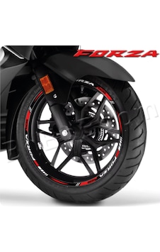 Honda Forza Sticker Jant Dışı Şerit Baskılı Kırmızı