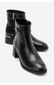 Luvi Shoes Premy Siyah Cilt Tokalı Kadın Bot Luvi Shoes Premy Siyah Cilt Tokalı Kadın Bot