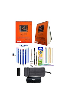 Canson Xl A5 Eskiz Defterli Karakalem Lyra Dereceli Kurşun Kalem Metalik Kuru Boya Çizim Eskiz Seti Canson Xl A5 Eskiz Defterli Karakalem Lyra Dereceli Kurşun Kalem Metalik Kuru Boya Çizim Eskiz Seti