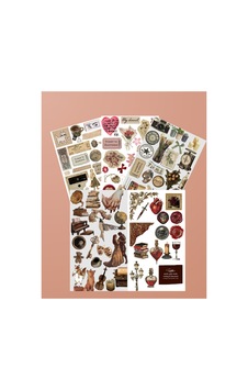 5'li Vintage Temalı 109 Adet Sticker Seti Ajanda Planner Journal Sticker Set1 Diğer