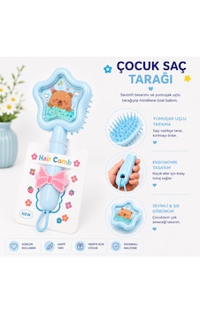 Sevimli Karekter Yumuşak Uçlu Çocuk Saç Tarağı 001