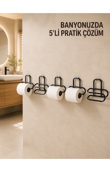 5 Adet Duvara Yapışkanlı Wc Kağıtlık Delmeden Montaj Siyah Metal Tuvalet Kağıdı Askısı Çokrenkli 5 Adet Duvara Yapışkanlı Wc Kağıtlık Delmeden Montaj Siyah Metal Tuvalet Kağıdı Askısı Çokrenkli