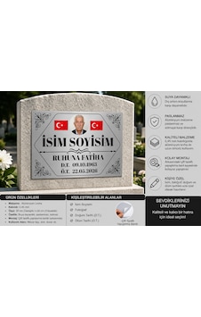 Kişiye Özel Fotoğraflı Mezar Levhası 30x20 Cm - Metal İsimlik - Çift Taraflı Bantlı - Suya Dayanıklı-gümüş Kişiye Özel Fotoğraflı Mezar Levhası 30x20 Cm - Metal İsimlik - Çift Taraflı Bantlı - Suya Dayanıklı-gümüş
