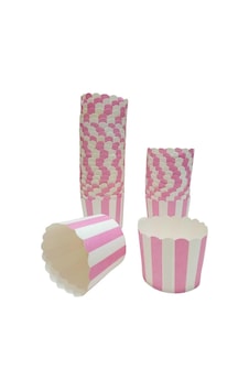 Cupcake/muffin /suffle Kek Kapsülü Pembe Beyaz 25 Li