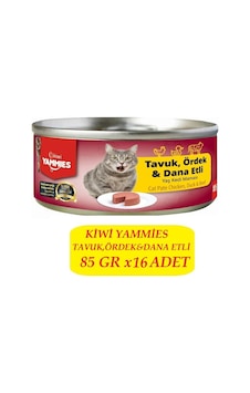 Kiwi Kcm-50391 Tavuk-ördek-dana Etli Kedi Konserve 16 Adet X 85gr