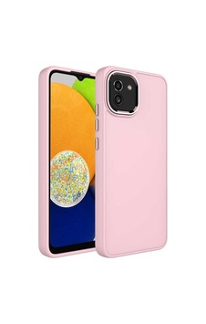 Galaxy A03 Kılıf Metal Çerçeve Ve Buton Tasarımlı Silikon Zore Luna Kapak Pembe Galaxy A03 Kılıf Metal Çerçeve Ve Buton Tasarımlı Silikon Zore Luna Kapak Pembe