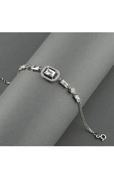 Gümüş Pazarım Baget Taşlı Emerald Kesim Gümüş Bileklik Gümüş Pazarım Baget Taşlı Emerald Kesim Gümüş Bileklik