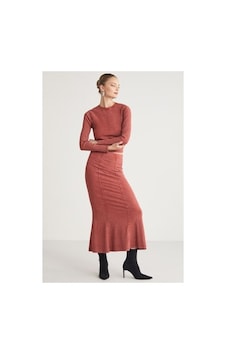 2Y Premium Kiremit Rengi Midi Boy Kadın Elbise Modelleri Açık Bej 2Y Premium Kiremit Rengi Midi Boy Kadın Elbise Modelleri Açık Bej