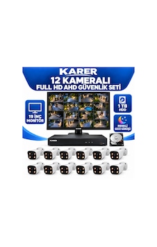 Karer 12 Kameralı 19 İnç Monitörlü Full Hd Ahd Güvenlik Seti 1 Tb Hdd Renkli Gece Görüşü Karer 12 Kameralı 19 İnç Monitörlü Full Hd Ahd Güvenlik Seti 1 Tb Hdd Renkli Gece Görüşü