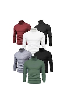 Veraura Lifestyle 6 Adet Unisex Kaşkorse Boğazlı Full Likralı Fitilli Body Kazak Siyah Veraura Lifestyle 6 Adet Unisex Kaşkorse Boğazlı Full Likralı Fitilli Body Kazak Siyah
