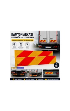 Kamyon Arka Reflektör Saç Levha Takım 2 Adet Kırmızı Sarı Reflektif İşaret Levhası Bant Marketim Kamyon Arka Reflektör Saç Levha Takım 2 Adet Kırmızı Sarı Reflektif İşaret Levhası Bant Marketim