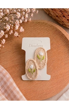 Diadem Aksesuar Diadem El Örgüsü Az Saçzlı Bebek Tokası Ekru Diadem Aksesuar Diadem El Örgüsü Az Saçzlı Bebek Tokası Ekru