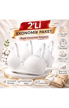 Kaplı Emzirme Sütyeni 2 Li Ekonomik Paket Balensiz & İç Göstermez Kaplı Emzirme Sütyeni 2 Li Ekonomik Paket Balensiz & İç Göstermez