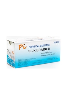 Pi Sütür İpliği 3/0 - İpek Örgülü Sütür İpliği 12 Adet Pi Sütür İpliği 3/0 - İpek Örgülü Sütür İpliği 12 Adet
