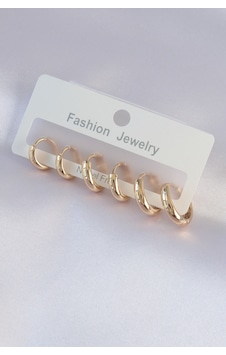 Pirinç Gold Renk Oval Küpe Seti altın 03508365 Pirinç Gold Renk Oval Küpe Seti altın 03508365
