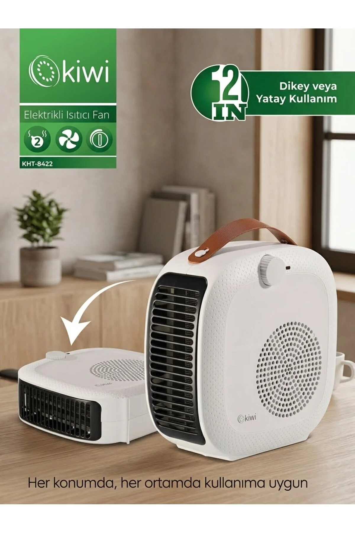 Kiwi KHT-8422 Elektrikli İsıtıcı Fan Kiwi KHT-8422 Elektrikli İsıtıcı Fan