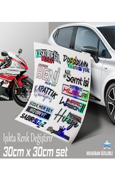 11li Hologram Çoklu Set - Motosiklet Kelebek Cam Uyumlu Sticker 11li Hologram Çoklu Set - Motosiklet Kelebek Cam Uyumlu Sticker