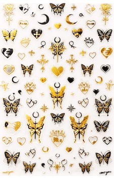 Gold Butterfly Luxury Nail Art Sticker Sw-cs064 Gold Butterfly Luxury Nail Art Sticker Sw-cs064