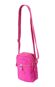M 227 Mega Bag Krinkıl Kumaş Unisex Küçük Omuz Çantası, Telefonluk Pembe