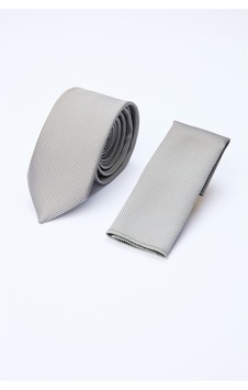 İmza Gri Kuş Gözü Desen 7 Cm Kravat 1090260100 Koyu Gri