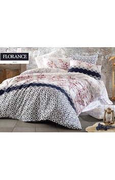 Florance Mavi Tek Kişilik Kapitoneli Nevresim Takımı 4 Mevsim Set