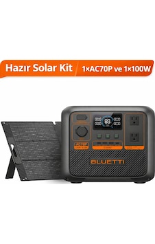 Bluetti Ac70p Hazır Solar Kit 864wh 1000w 1x100w Panel Bluetti Ac70p Hazır Solar Kit 864wh 1000w 1x100w Panel