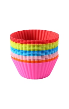 12'li Silikon Yıkanabilir Tekrar Kullanıma Uygun Cupcake Muffin Tart Puding 7 Cm Lik Kalıp Renkli 12'li Silikon Yıkanabilir Tekrar Kullanıma Uygun Cupcake Muffin Tart Puding 7 Cm Lik Kalıp Renkli