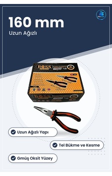 Gümüş Oksit Kargaburun 160 Mm Uzun Ağızlı Hırdavat El Aleti Tel B