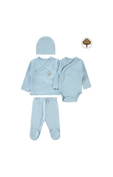Civil Baby Prematüre Organik Zıbın Takımı Mavi Civil Baby Prematüre Organik Zıbın Takımı Mavi