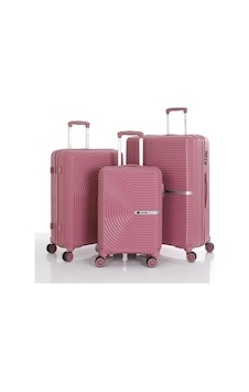 Novahub Mçs 3lü Set Kırılmaz Silikon Seyahat Valizi Bavulu V374 K.pudra Koyu Pembe Koyu Pembe