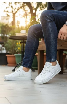 Sneakers Bağcıklı Erkek Ayakkabı Legan-028 Beyaz Sneakers Bağcıklı Erkek Ayakkabı Legan-028 Beyaz