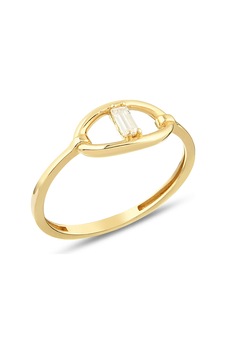 Debora Jewelry 14 Ayar Altın Oval Baget Taşlı Yüzük Debora Jewelry 14 Ayar Altın Oval Baget Taşlı Yüzük