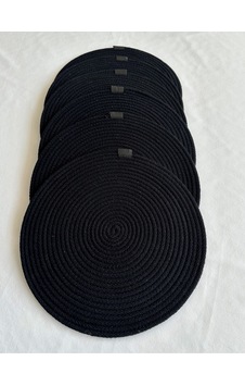 Yuvarlak Amerikan Servis Sofra Altlığı, Masa Dekoru Supla 33x33 6lı Siyah Yuvarlak Amerikan Servis Sofra Altlığı, Masa Dekoru Supla 33x33 6lı Siyah