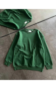 Freedom Storee Kadın Kışlık Bisiklet Yaka Üç İplik Basic Sweatshirt - Haki Çok Renkli Freedom Storee Kadın Kışlık Bisiklet Yaka Üç İplik Basic Sweatshirt - Haki Çok Renkli