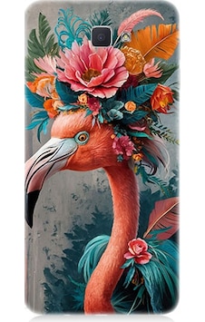 Samsung Galaxy J5 Prime Uyumlu Çiçekli Flamingo Desenli Silikon Kılıf Samsung Galaxy J5 Prime Uyumlu Çiçekli Flamingo Desenli Silikon Kılıf