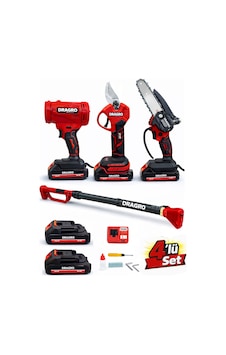 Dragro Drg4 'lü Set Şarjlı Makas + Otomatik Yağlı Testere + Yaprak Üfleme + Teleskopik Kol K Dragro Drg4 'lü Set Şarjlı Makas + Otomatik Yağlı Testere + Yaprak Üfleme + Teleskopik Kol K