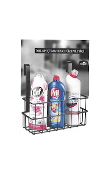 Nilşah Askılı Dolap İçi Tek Katlı Banyo & Mutfak Rafı Düzenleyici Siyah