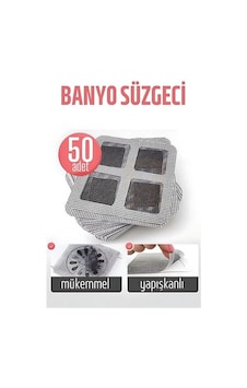 Banyo Gider Süzgeci 50 Adet Yapışkanlı Filtre, 10x10 Cm 000 Açık Krem Banyo Gider Süzgeci 50 Adet Yapışkanlı Filtre, 10x10 Cm 000 Açık Krem
