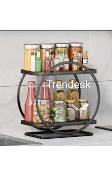 Trendesk Servis Sunum Ikramlık Siyah Büyük Lüks 2 Katlı Organizer Mutfak Düzenleyici Pasta Standı