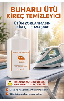 Buharlı Ütü Temizleyici Kireç Çözücü 1 Litre Buharlı Ütü Temizleyici Kireç Çözücü 1 Litre