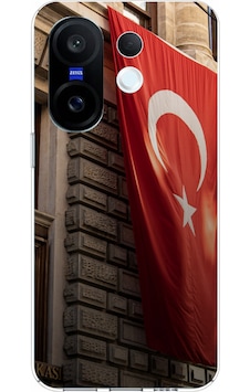 Vivo X200 Fe Uyumlu Dev Türk Bayrağı Baskılı Silikon Kılıf Renkli Vivo X200 Fe Uyumlu Dev Türk Bayrağı Baskılı Silikon Kılıf Renkli