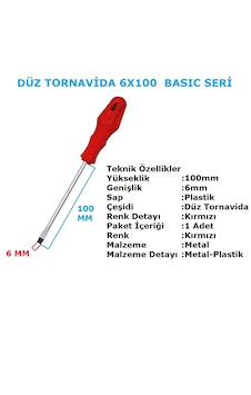 Koçtaş Basic Serisi Düz Tornavida 6x100
